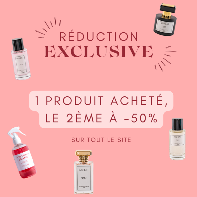 Pop up offre exclusive inscent parfum, un produit acheté = -50% sur le deuxième