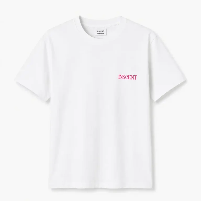 T-shirts en coton personnalisés avec la marque INSCENT, couleur rose