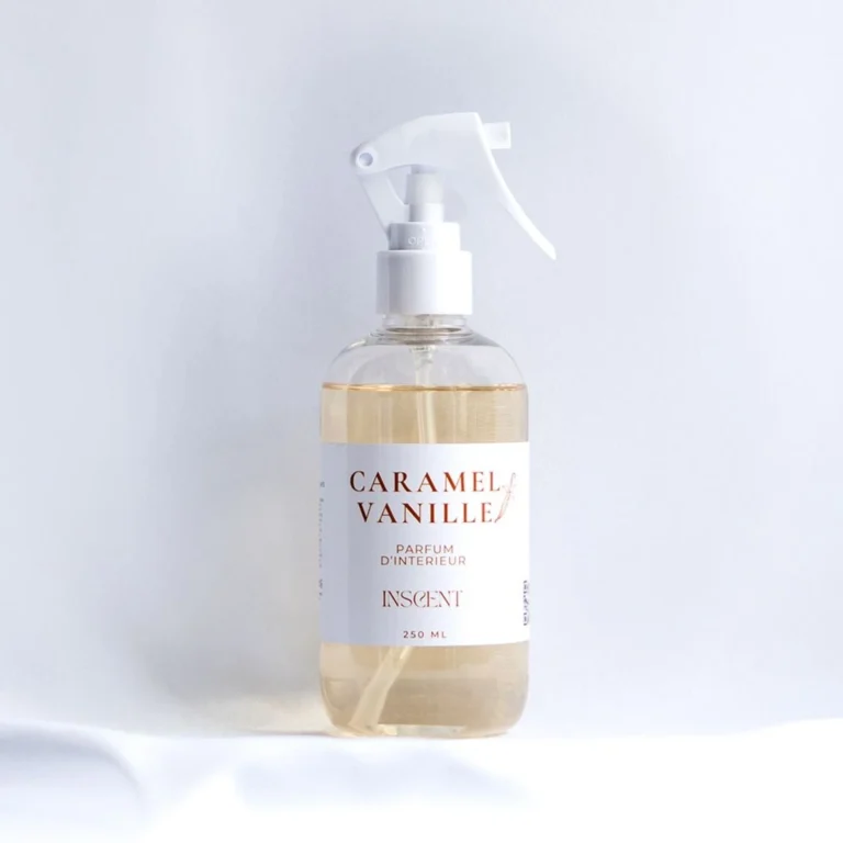 Spray parfum d’intérieur Inscent Caramel Vanille, diffuseur d’ambiance 250 ml au parfum doux et gourmand