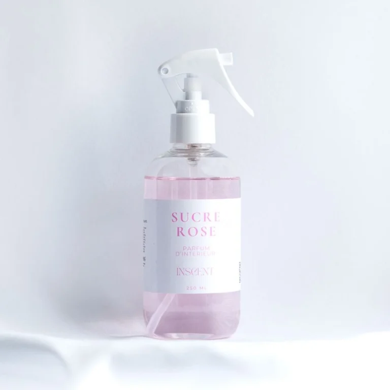 Spray parfum d’intérieur Inscent Sucre Rose, diffuseur d’ambiance 250 ml au parfum doux et gourmand